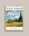 Van Gogh - Selvi Ağaçlı Buğday Tarlası Çerçeveli Tablo