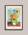 Van Gogh - Üç Ayçiçekli Vazo Çerçeveli Tablo