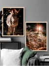 Zebra ve Doğa Çerçeveli Tablo Set