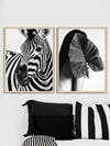 Zebra ve Kadın Çerçeveli Tablo Set
