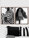 Zebra ve Kadın Çerçeveli Tablo Set