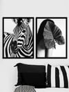Zebra ve Kadın Çerçeveli Tablo Set
