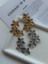 3'lü Çiçek Küpe Gold