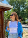 Fitilli Halter Yaka Atlet Beyaz