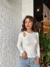 Mini Omuz Dekolteli Bluz Beyaz