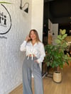 Saten crop Gomlek Beyaz 1317
