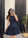 Sırt Fermuarlı Jean Elbise 