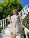 Tasarim Cep Detay Blazer Ceket Bej
