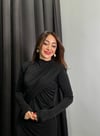 Yaka Detay Maxi Elbise Siyah