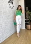Yırtıklı Mom Jean Beyaz