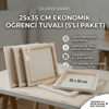 Ulutaş Sanat 25x35 cm 5'li paket ekonomik öğrenci tuvali, akrilik ve yağlı boya uyumlu