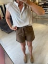 Açık Kahve Keten Şort