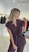 Bordo İnce Denim Tasarım Yelek Pantolon Takım 