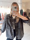Füme Boncuk İşlemeli Tasarım Denim Ceket