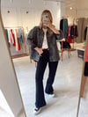 Füme Boncuk İşlemeli Tasarım Denim Ceket