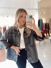 Füme Boncuk İşlemeli Tasarım Denim Ceket