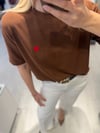 Kahverengi Kırmızı Kalp Tshirt