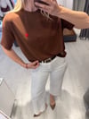 Kahverengi Kırmızı Kalp Tshirt