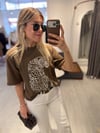 Kahverengi Tiger Baskı Tshirt