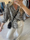 Leopar Oversize Tensel Gömlek