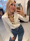 Özel Seri Marka Model Üç Sıra Gold Plaka Kolye