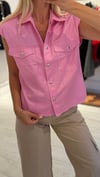 Pembe Düşük Kol Cepli Yelek