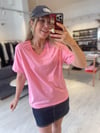 Pembe V Yaka Basic Tshirt 