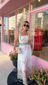 Premium Pamuk Keten Soft Desenli Crop Maxi Etek Takım