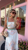 Premium Pamuk Keten Soft Desenli Crop Maxi Etek Takım