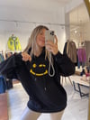 Siyah Smile Baskı Sweatshirt