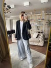 Siyah Tek Düğme Oversize Blazer