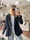 Siyah Tek Düğme Oversize Blazer