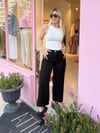 Siyah Tensel  İnce Denim Pantolon