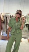 Yeşil Fermuarlı Ceket Pantalon Takım