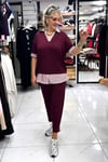 Bordo Renk Çizgili Detaylı Kampanyalı Eşofman Takımı