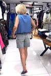 Kot Renk Hasır Kemerli Kot Şort