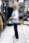 Polo Yaka Düz Kot Yelek