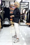 Siyah Organze Kumaş Uzun Kollu Gömlek