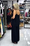 Siyah Renk İp Askılı Viskon Takım