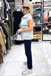 Taş Detaylı Kot Yelek