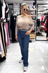 Taşlı Koyu Kot Pantolon