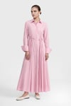 İP DETAYLI ELBİSE -PEMBE