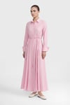 İP DETAYLI ELBİSE -PEMBE