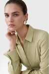 İP DETAYLI ELBİSE -YEŞİL