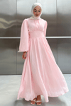KORSE ELBİSE -PEMBE