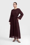 LORİN KUP ELBİSE -BORDO