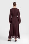 LORİN KUP ELBİSE -BORDO
