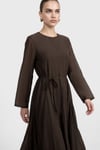 LORİN KUP ELBİSE -KAHVE 