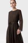 LORİN KUP ELBİSE -KAHVE 