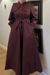 Yaka detaylı poplin elbise - bordo